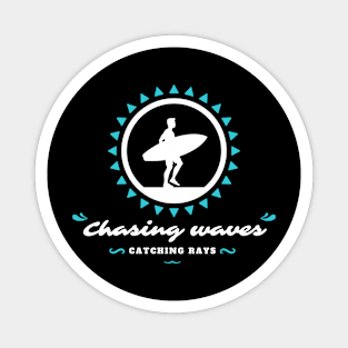 Chasing Waves Surfing Summer Design Magnet